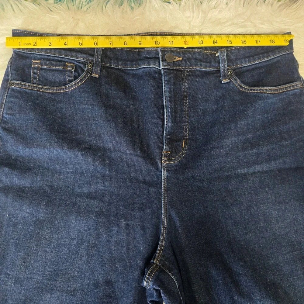 NYDJ Boyfriend Jeans Dark Wash Lift Tuck Technology Denim Size 16 Womens